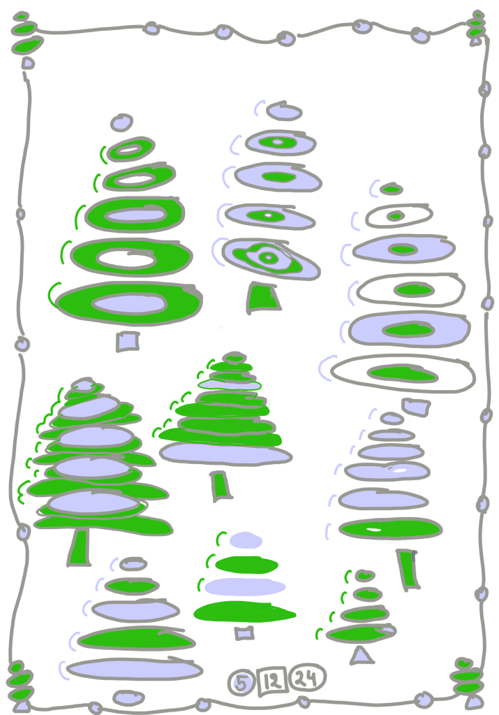Sapins formés de cercles superposés